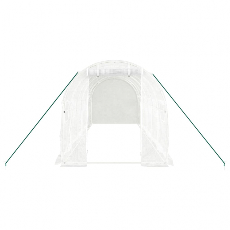Gewächshaus mit Stahlrahmen Weiß 12 m² 6x2x2 m
