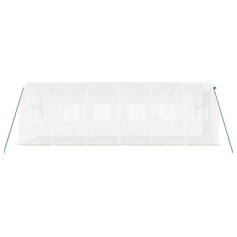 Gewächshaus mit Stahlrahmen Weiß 12 m² 6x2x2 m