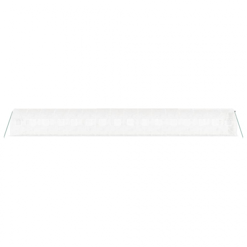 Gewächshaus mit Stahlrahmen Weiß 32 m² 16x2x2 m