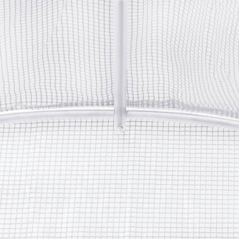 Gewächshaus mit Stahlrahmen Weiß 32 m² 16x2x2 m