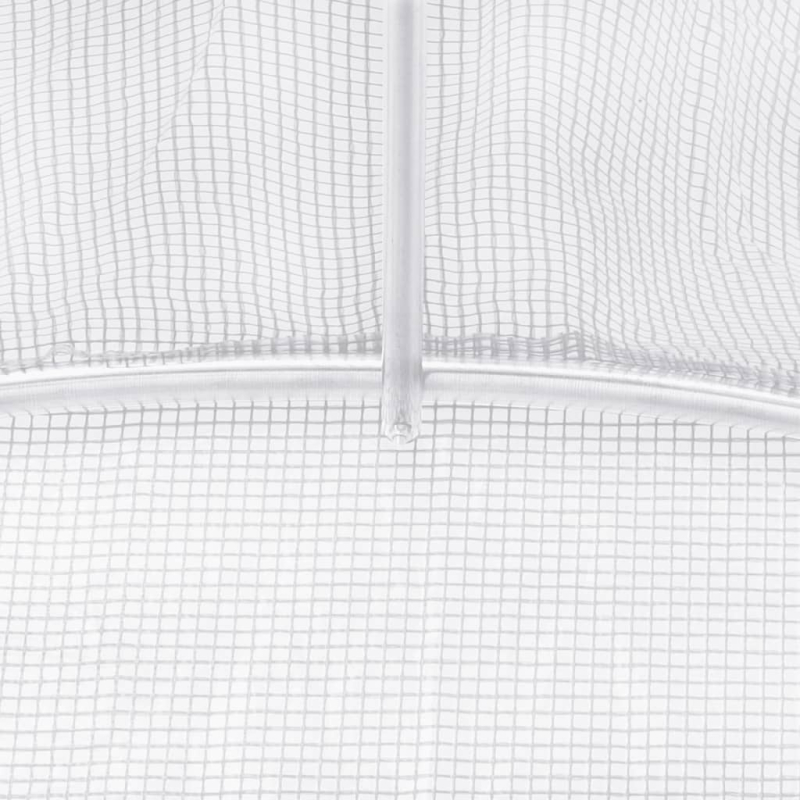 Gewächshaus mit Stahlrahmen Weiß 44 m² 22x2x2 m
