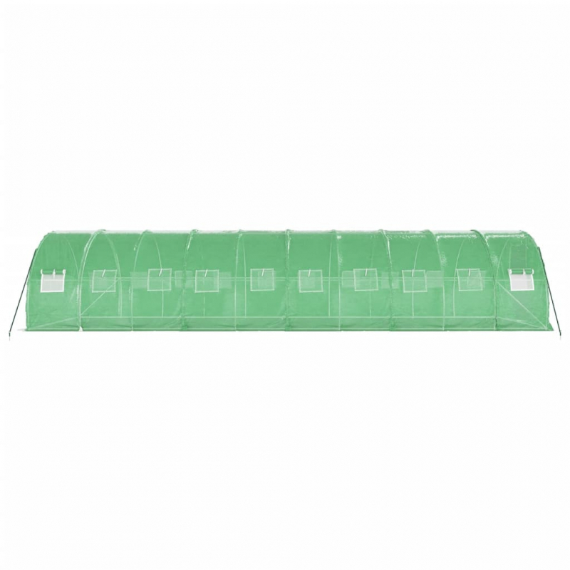 Gewächshaus mit Stahlrahmen Grün 30 m² 10x3x2 m