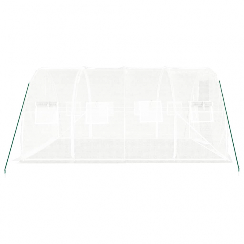 Gewächshaus mit Stahlrahmen Weiß 12 m² 4x3x2 m
