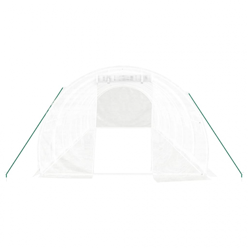 Gewächshaus mit Stahlrahmen Weiß 24 m² 8x3x2 m