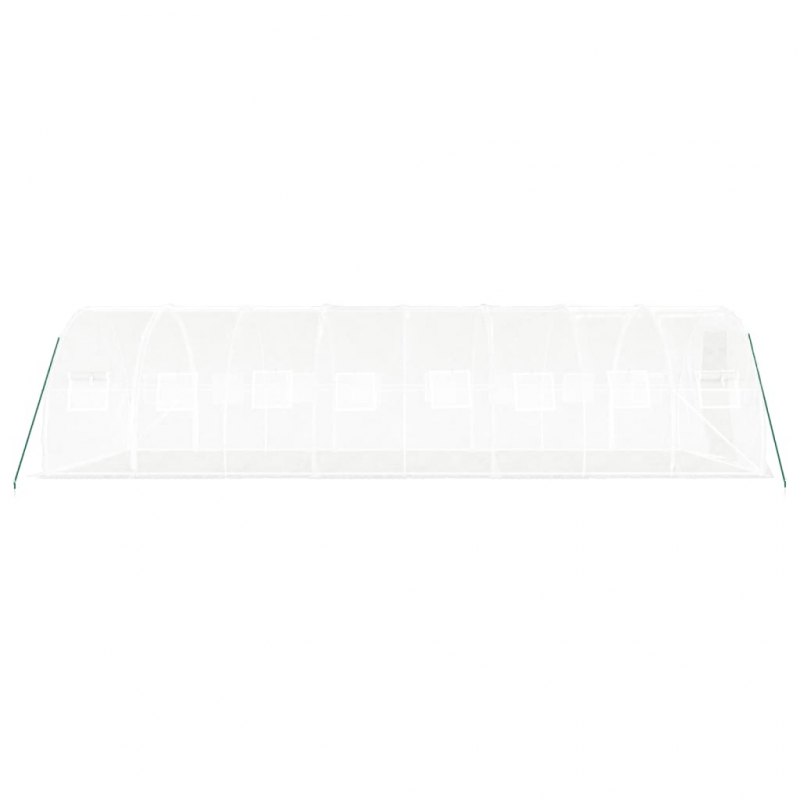 Gewächshaus mit Stahlrahmen Weiß 24 m² 8x3x2 m