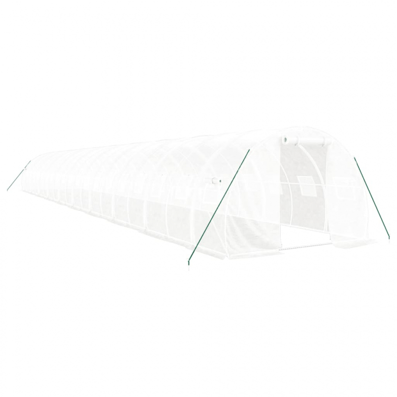Gewächshaus mit Stahlrahmen Weiß 60 m² 20x3x2 m