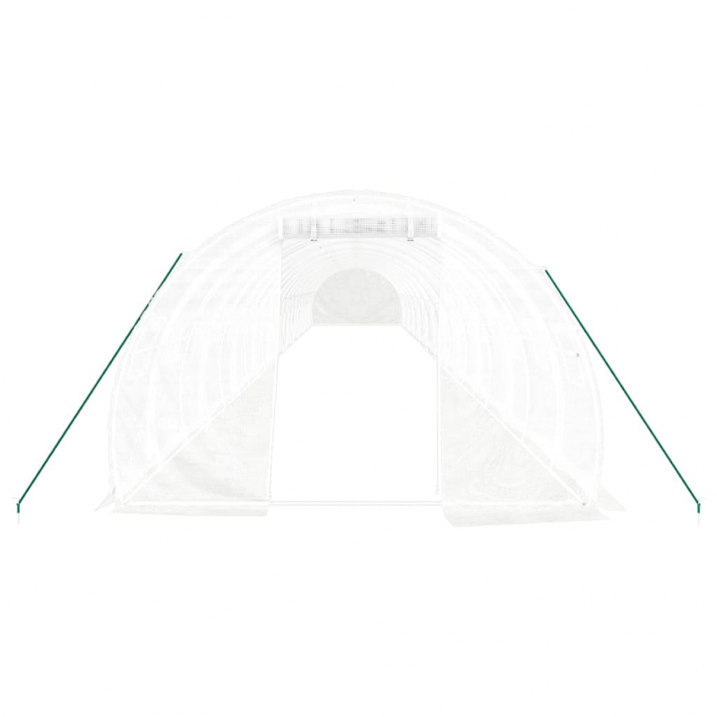 Gewächshaus mit Stahlrahmen Weiß 66 m² 22x3x2 m