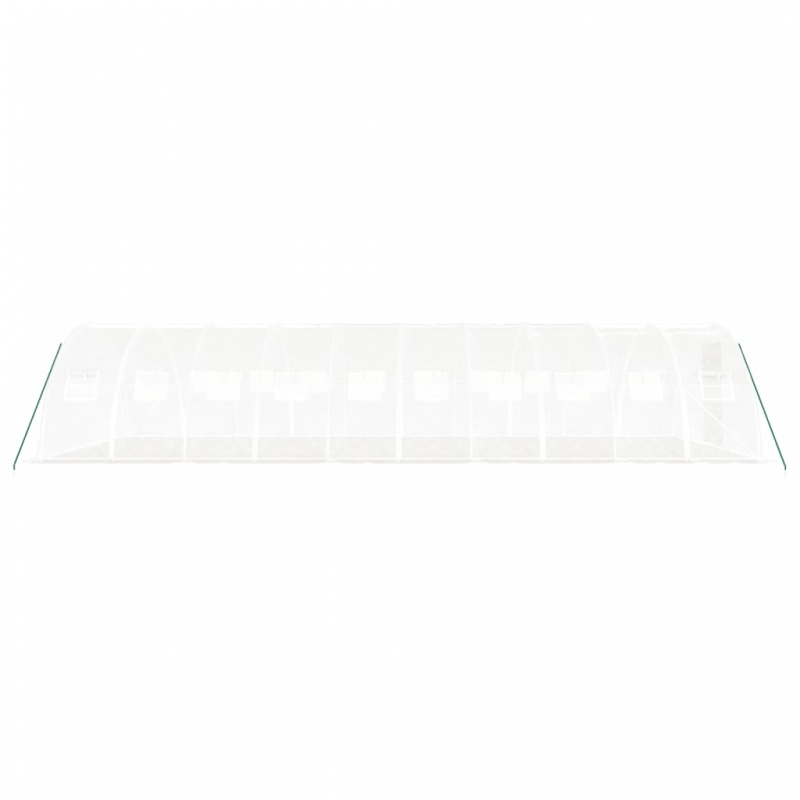 Gewächshaus mit Stahlrahmen Weiß 40 m² 10x4x2 m