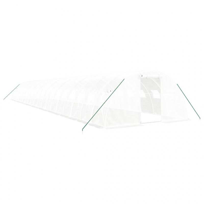 Gewächshaus mit Stahlrahmen Weiß 80 m² 20x4x2 m