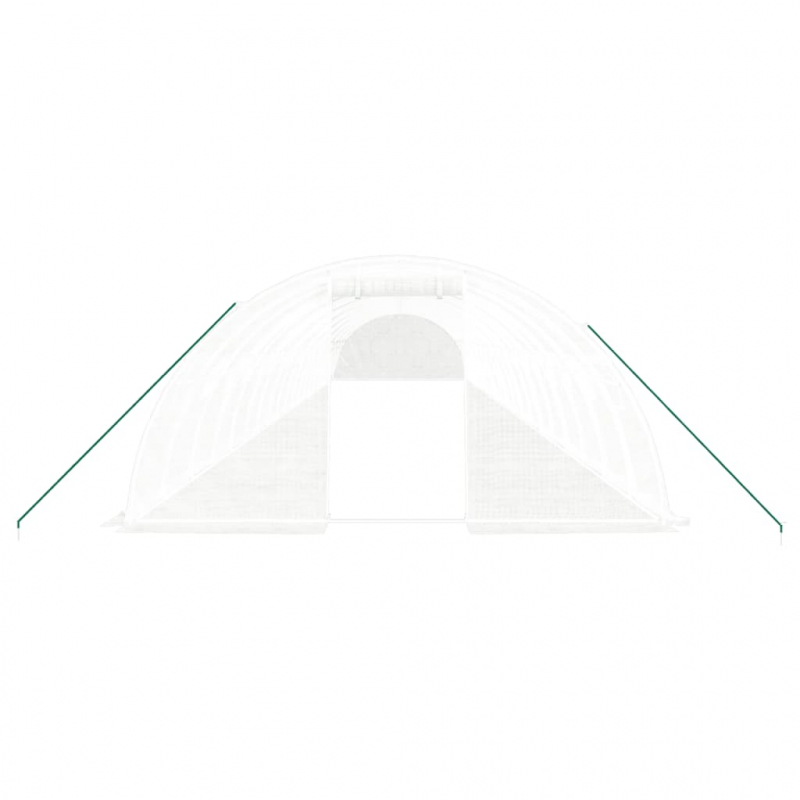 Gewächshaus mit Stahlrahmen Weiß 80 m² 20x4x2 m