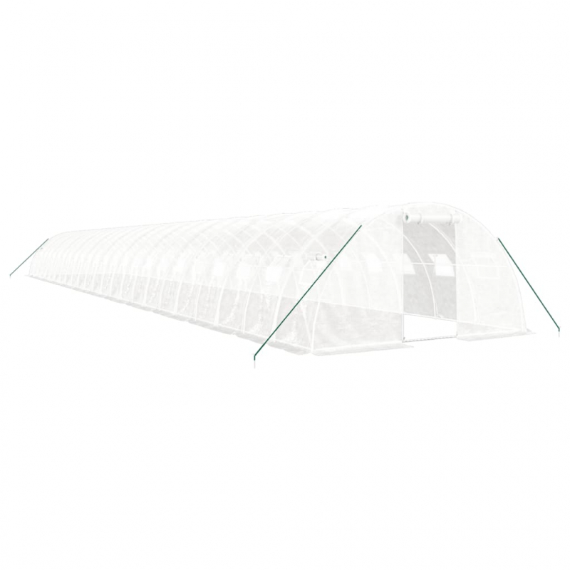 Gewächshaus mit Stahlrahmen Weiß 96 m² 24x4x2 m