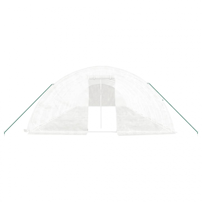Gewächshaus mit Stahlrahmen Weiß 70 m² 14x5x2,3 m