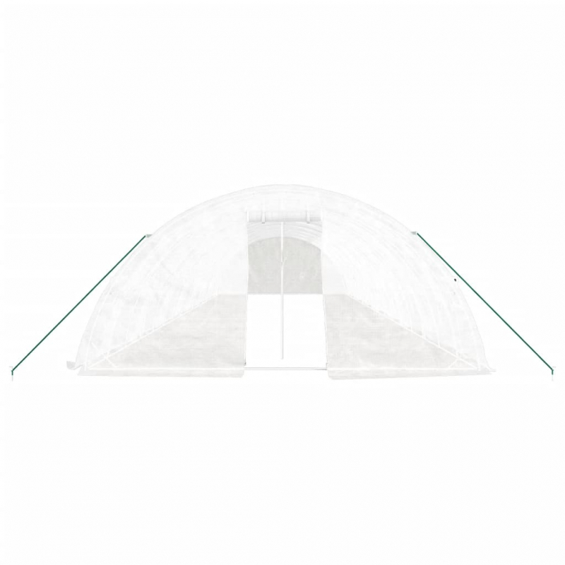 Gewächshaus mit Stahlrahmen Weiß 80 m² 16x5x2,3 m