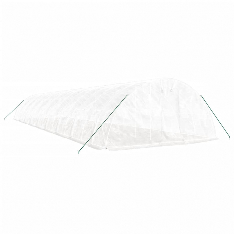 Gewächshaus mit Stahlrahmen Weiß 90 m² 18x5x2,3 m