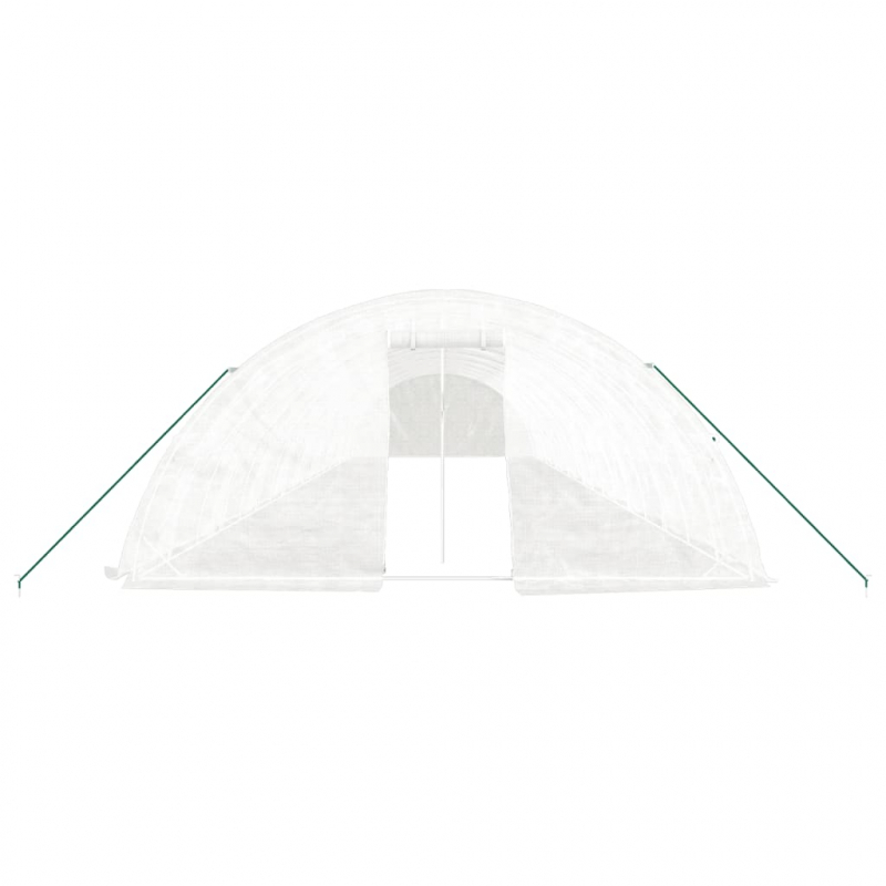 Gewächshaus mit Stahlrahmen Weiß 90 m² 18x5x2,3 m