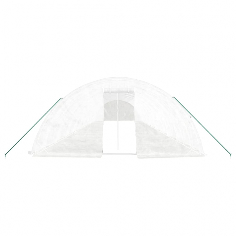 Gewächshaus mit Stahlrahmen Weiß 100 m² 20x5x2,3 m