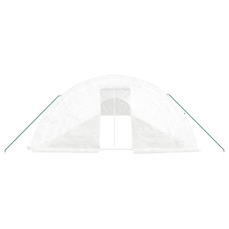 Gewächshaus mit Stahlrahmen Weiß 120 m² 24x5x2,3 m