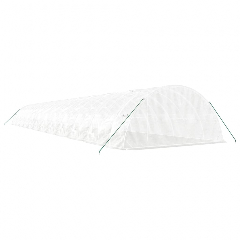 Gewächshaus mit Stahlrahmen Weiß 120 m² 24x5x2,3 m