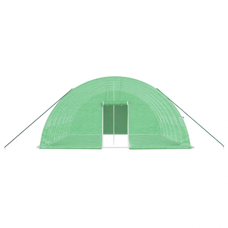 Gewächshaus mit Stahlrahmen Grün 36 m² 6x6x2,85 m
