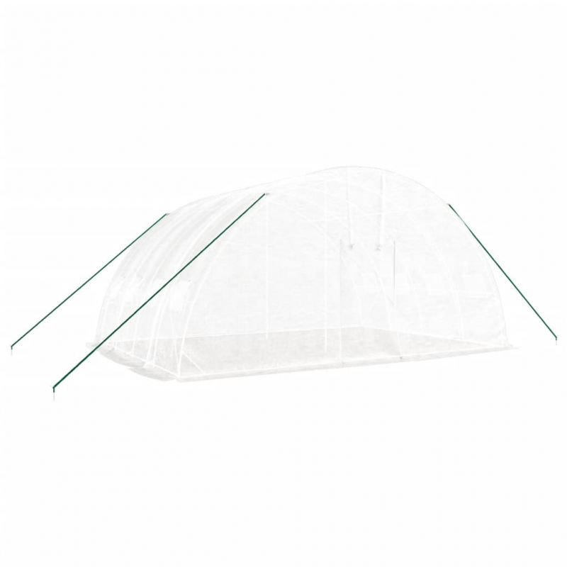 Gewächshaus mit Stahlrahmen Weiß 24 m² 6x4x2,85 m