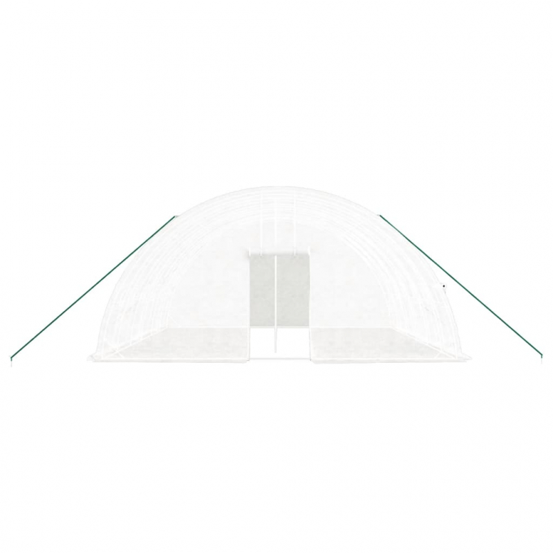 Gewächshaus mit Stahlrahmen Weiß 36 m² 6x6x2,85 m