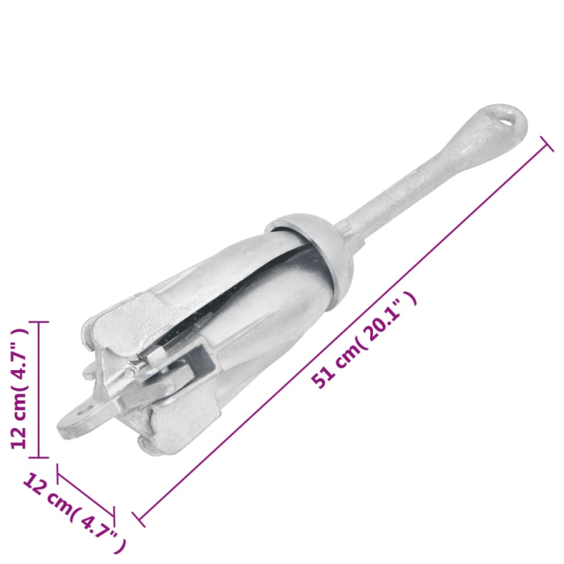 Klappanker Silber 6 kg Feuerverzinktes Gusseisen