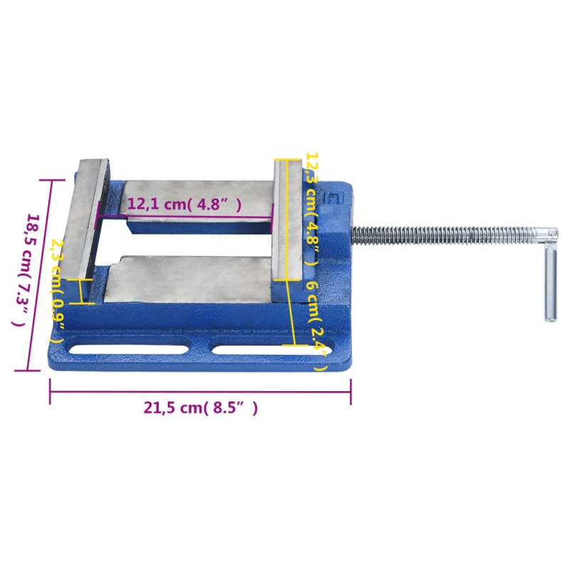 Maschinenschraubstock Blau 121 mm Gusseisen