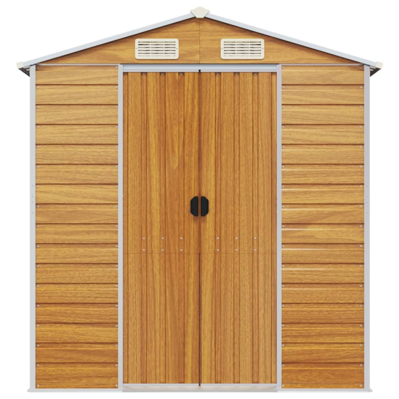 Gerätehaus Hellbraun 191x215x198 cm Verzinkter Stahl
