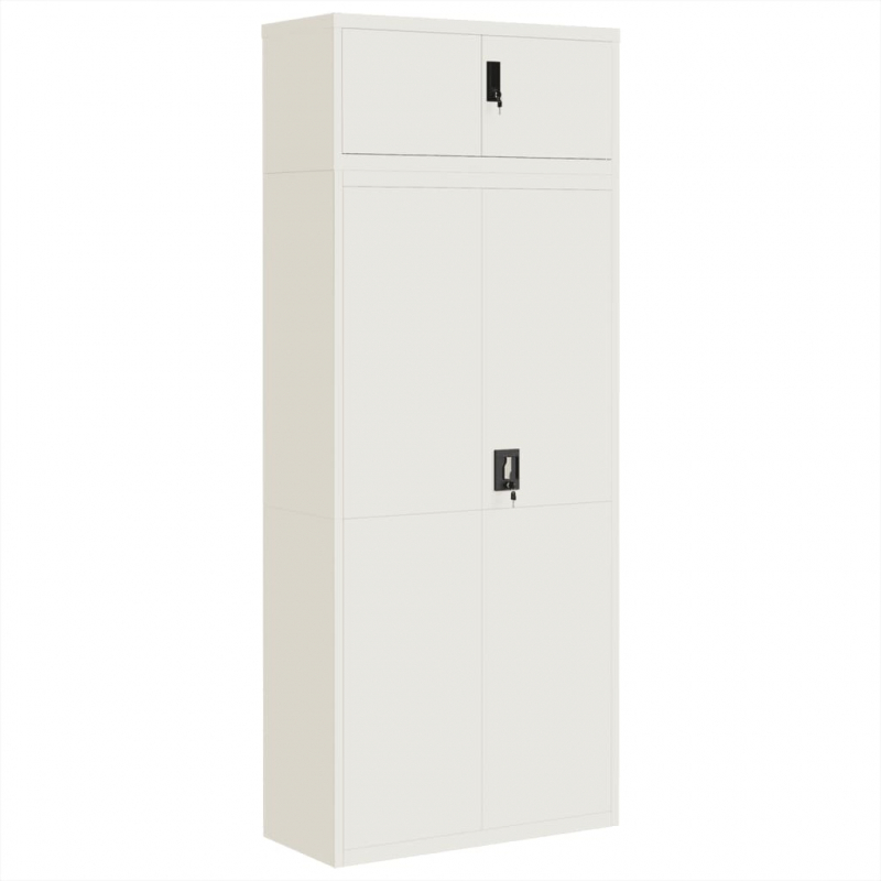 Aktenschrank Weiß 90x40x220 cm Stahl