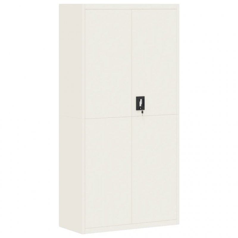 Aktenschrank Weiß 90x40x220 cm Stahl