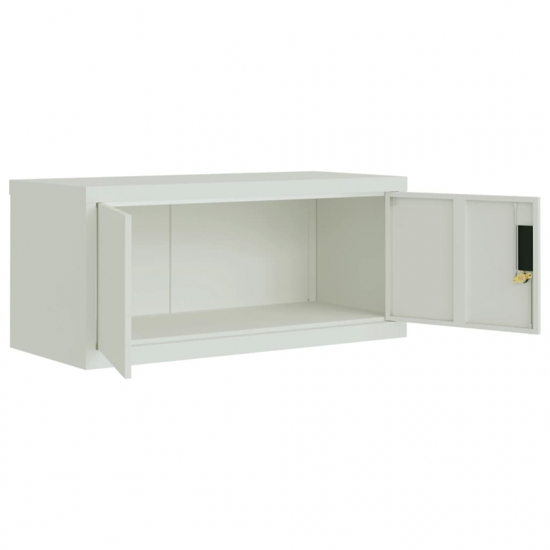 Aktenschrank Hellgrau 90x40x220 cm Stahl