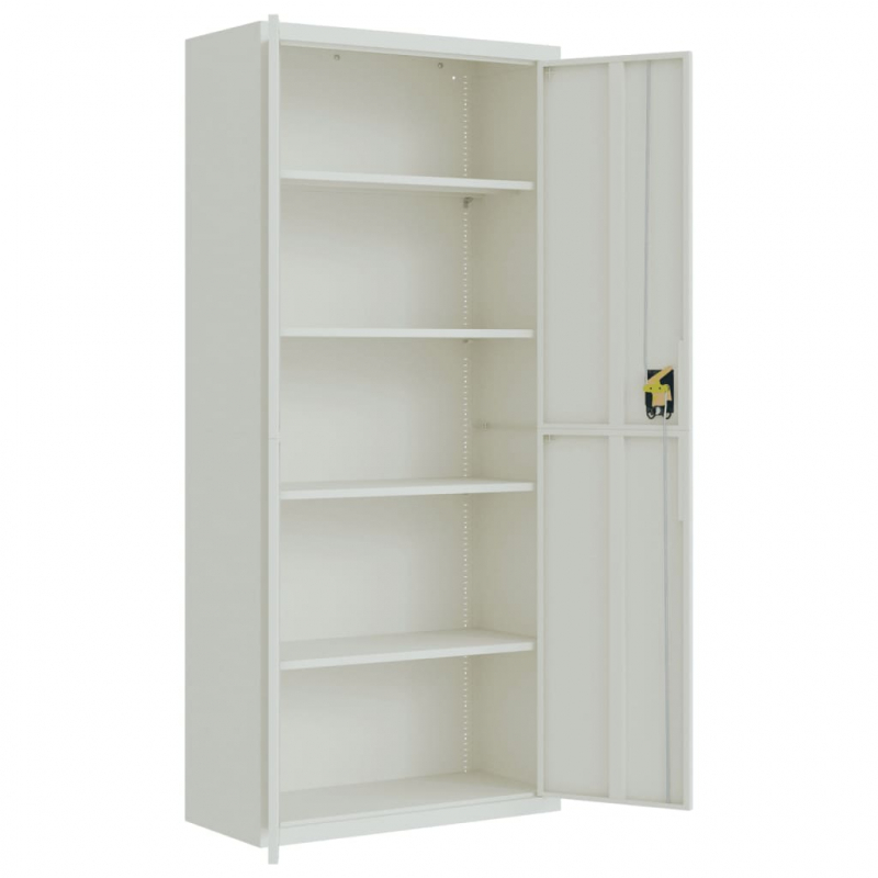 Aktenschrank Hellgrau 90x40x240 cm Stahl