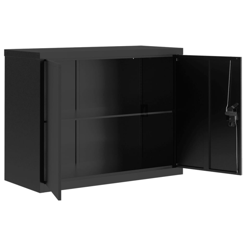 Aktenschrank Schwarz 90x40x110 cm Stahl