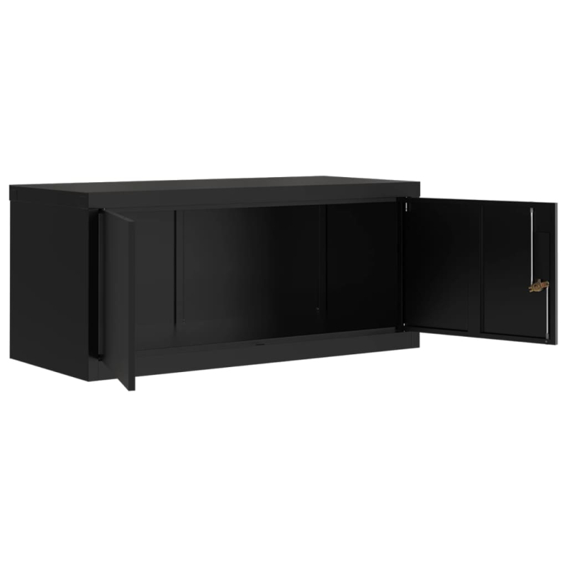 Aktenschrank Schwarz 90x40x240 cm Stahl