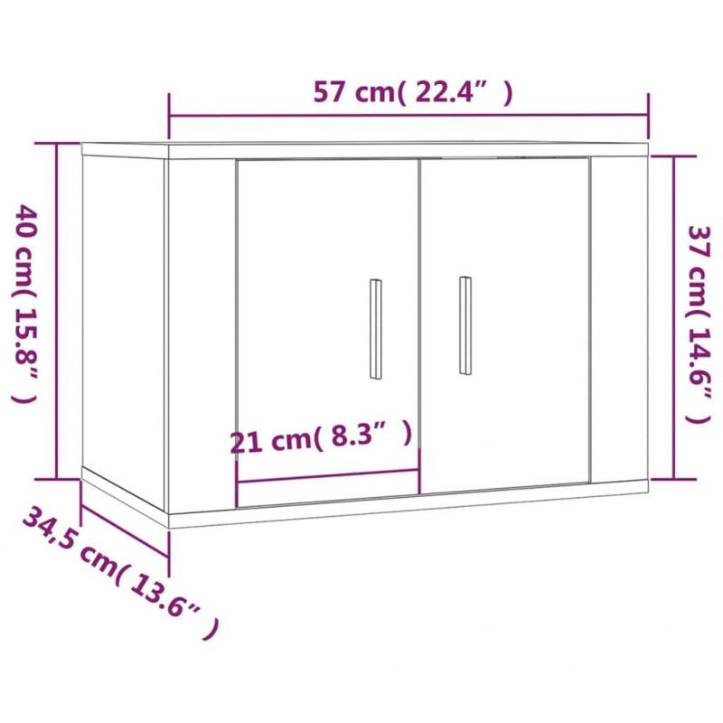 2-tlg. TV-Schrank-Set Hochglanz-Weiß Holzwerkstoff