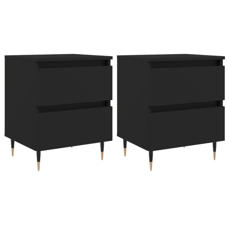 Nachttische 2 Stk. Schwarz 40x35x50 cm Holzwerkstoff