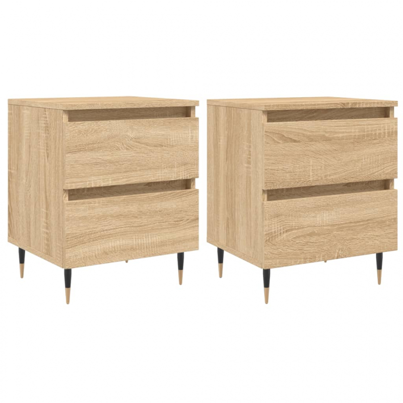 Nachttische 2 Stk. Sonoma-Eiche 40x35x50 cm Holzwerkstoff