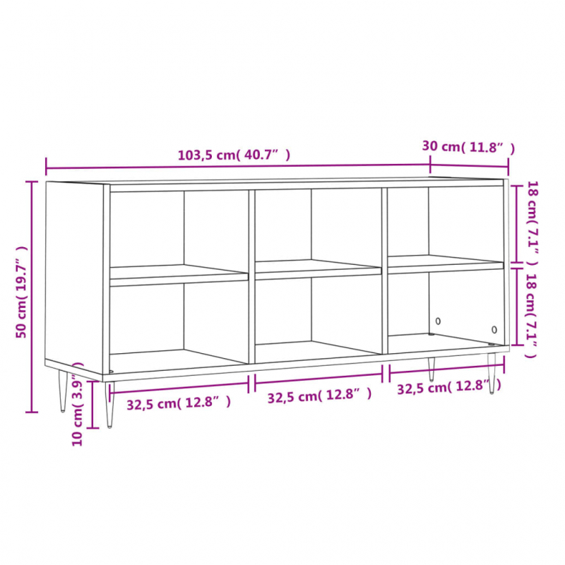 TV-Schrank Weiß 103,5x30x50 cm Holzwerkstoff