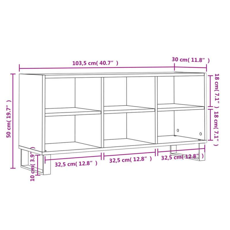 TV-Schrank Weiß 103,5x30x50 cm Holzwerkstoff