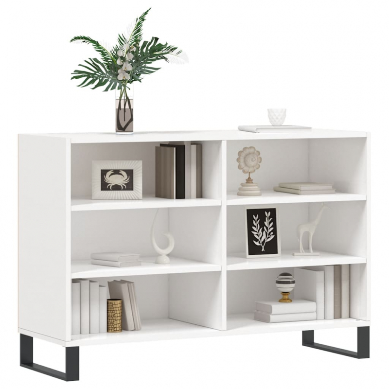 Sideboard Hochglanz-Weiß 103,5x35x70 cm Holzwerkstoff