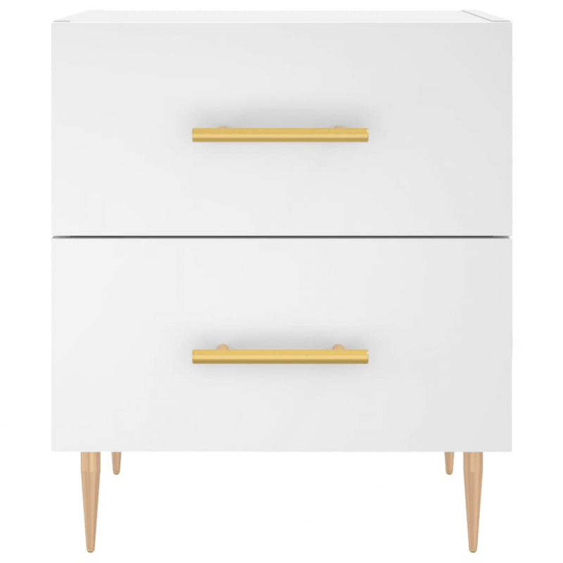 Nachttische 2 Stk. Weiß 40x35x47,5 cm Holzwerkstoff