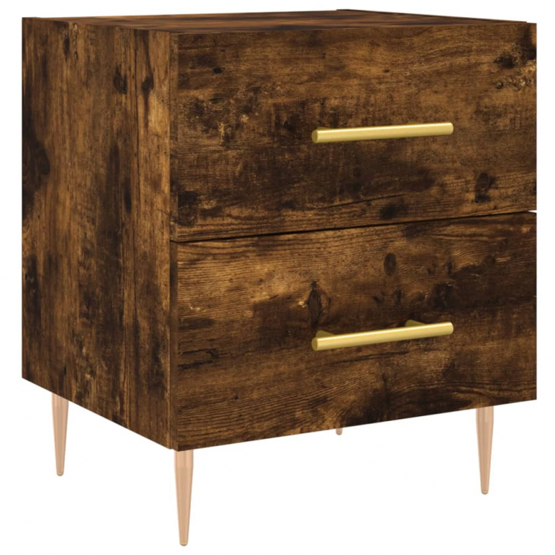 Nachttische 2 Stk. Räuchereiche 40x35x47,5 cm Holzwerkstoff