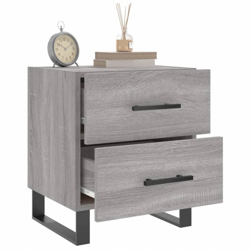 Nachttische 2 Stk. Grau Sonoma 40x35x47,5 cm Holzwerkstoff