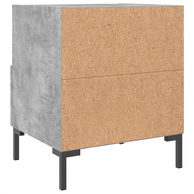 Nachttische 2 Stk. Betongrau 40x35x47,5 cm Holzwerkstoff