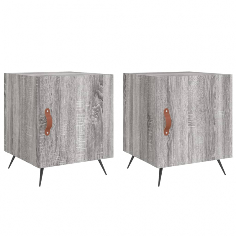Nachttische 2 Stk. Grau Sonoma 40x40x50 cm Holzwerkstoff