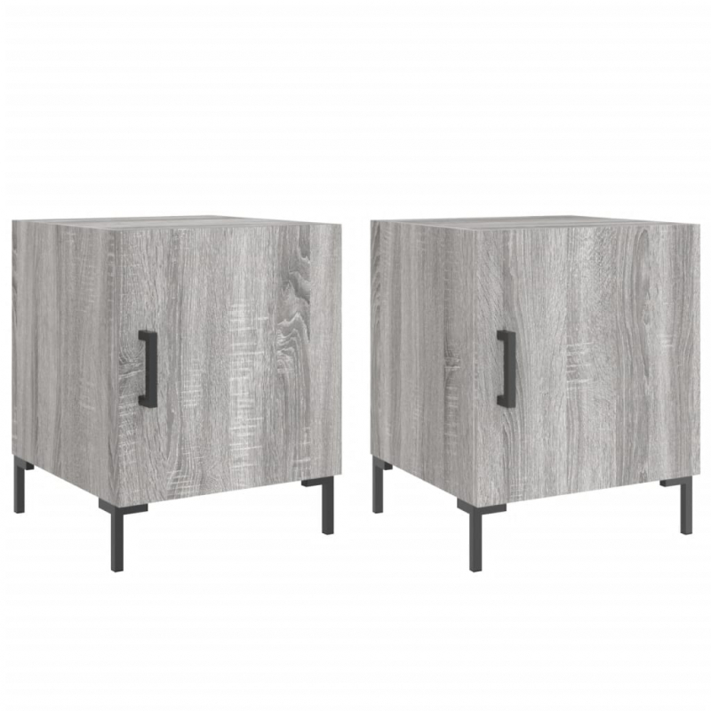 Nachttische 2 Stk. Grau Sonoma 40x40x50 cm Holzwerkstoff
