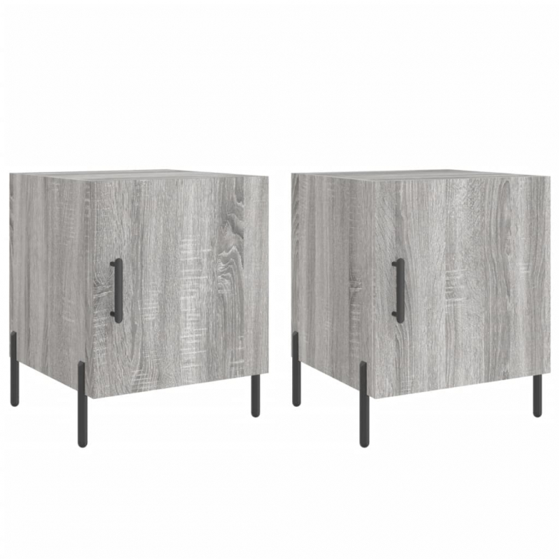 Nachttische 2 Stk. Grau Sonoma 40x40x50 cm Holzwerkstoff