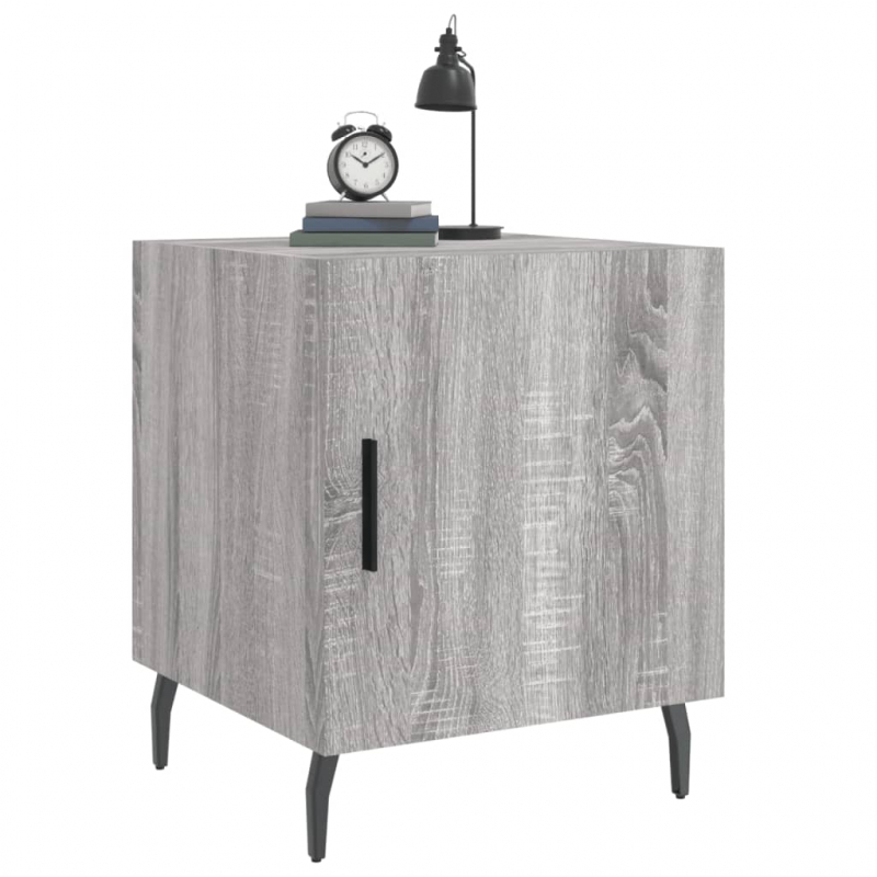 Nachttische 2 Stk. Grau Sonoma 40x40x50 cm Holzwerkstoff