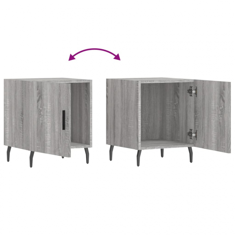 Nachttische 2 Stk. Grau Sonoma 40x40x50 cm Holzwerkstoff