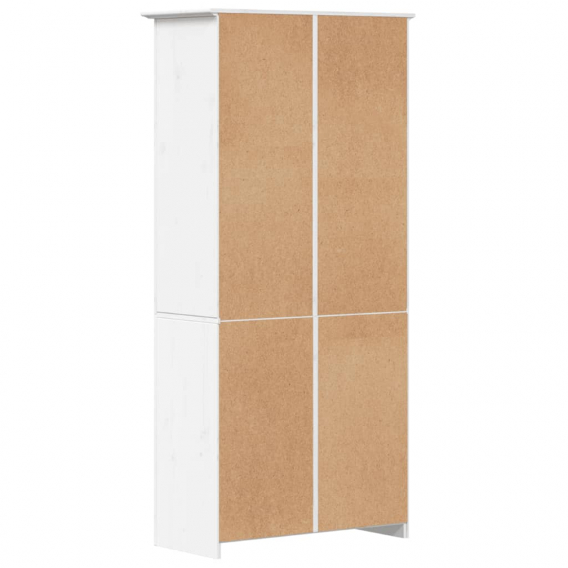 Bücherregal BODO Weiß 82x40x173 cm Massivholz Kiefer